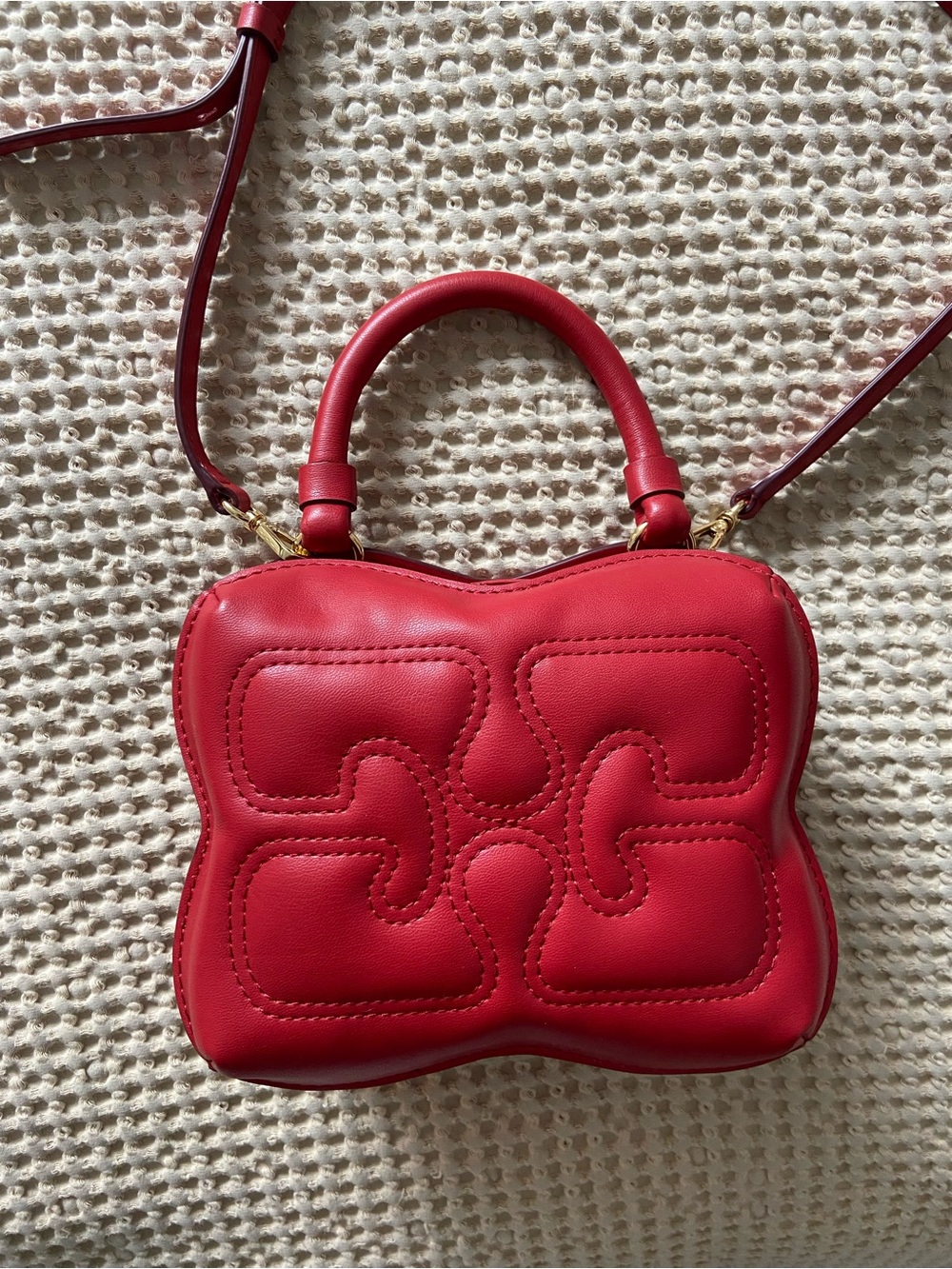 Ganni Red Mini Butterfly Bag